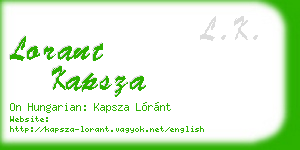 lorant kapsza business card